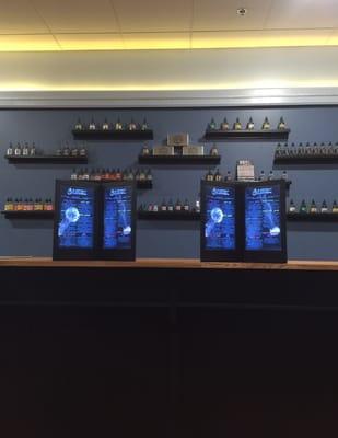 The sample bar with our eliquid menus.