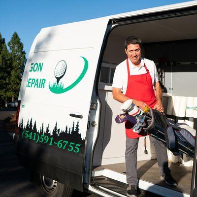 Robert with his Golf Repair Service Van