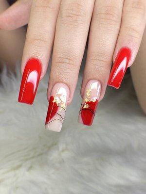 Acrylic nails.