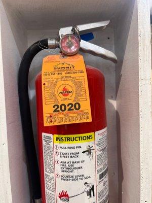 The fire extinguisher is out of date