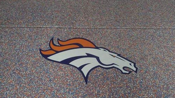 Denver Broncos themed floor