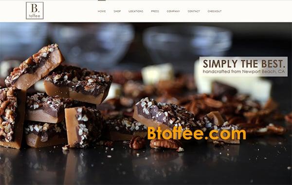 Website Completed for local company, B. toffee.