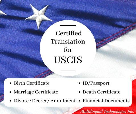 Certified Translation for USCIS