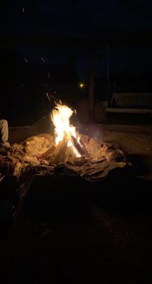 Enjoying a relaxing fall evening around a bon fire with good people who are going through the same thing I am.