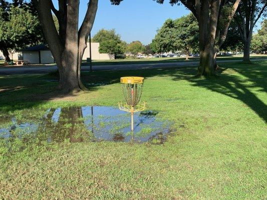 basket on 18. Unexpected water hazard! haha