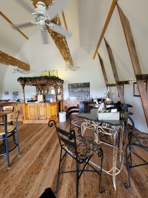 The upstairs tasting room