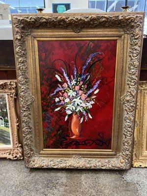 Framed Floral Painting