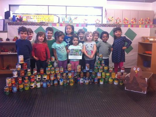 Our families community service to the canned food drive sponsored by the Acorn Newspaper.