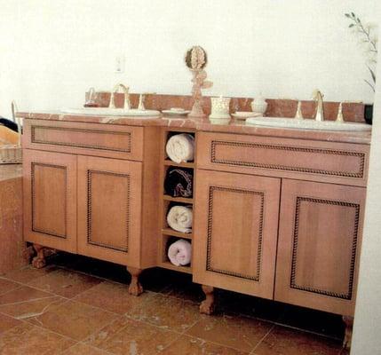 Regency vanity in colonial stain