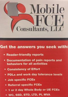 Mobile FCE Consultants, LLC  Central & Eastern Pennsylvania