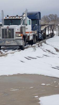 Towing a Semi Truck back to the shop