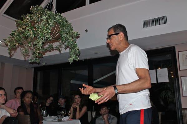 Jeff Goldblum speaks to the students of Playhouse West-Philadelphia, New York City, December, 2013.