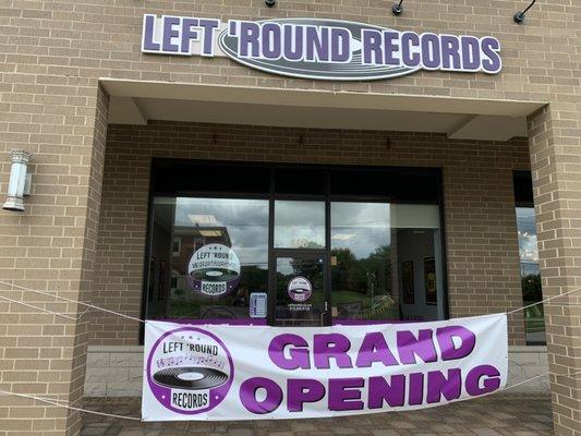 Grand opening, come on in for new and used, vinyl records, CDs, cassettes, concert shirts and more!