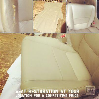 Seat Restored. k&d's Auto Upholstery 864-399-8294