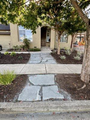 Rick installed these stones leading to the house. The old setup was uneven.