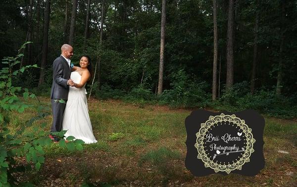 Beautiful Bride and Groom Portraits taking in our woods.