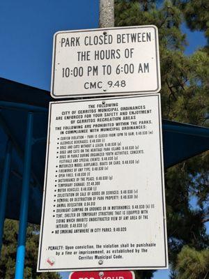 Park rules and regulations