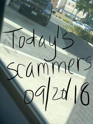 Today's scammers were two girls in their early 20s. And they were using this BMW as their car. BEWARE!