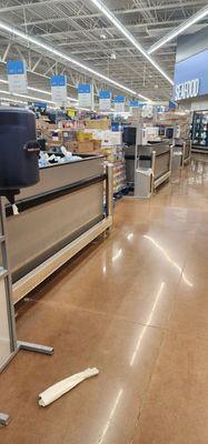 Pallets of stock blocking off the entire half of the meat section at only 8 pm.