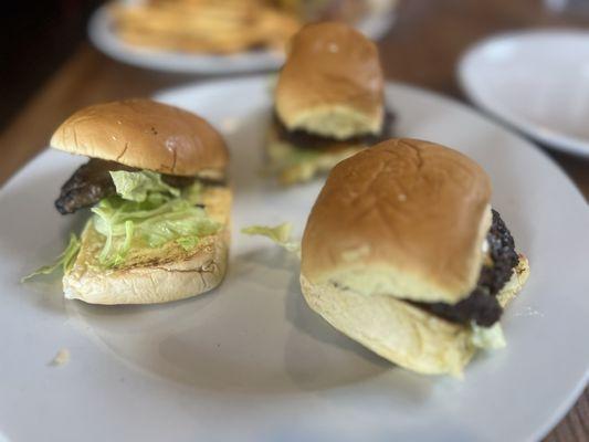 Happy hour cheeseburger sliders