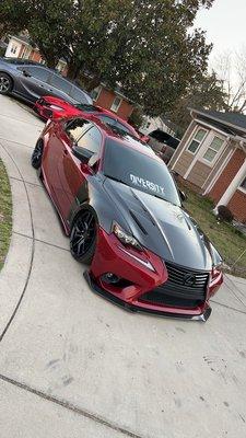 My car with its freshly painted clear coat