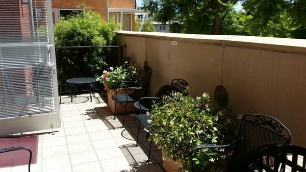 Balcony to fitness room.