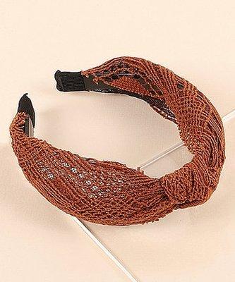 Avenue Zoe
 Brown Knot-Accent Crochet Headband