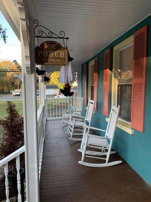 Relax with your pet on our front porch.