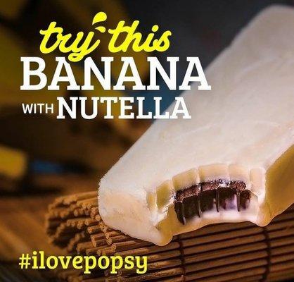 Banana with Hazelnut filling - Real banana fruit with a creamy hazelnut center... not a frozen hazelnut center... creamy !