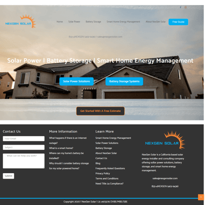 A California Solar Energy small business website.