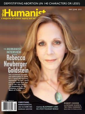 A cover of The Humanist Magazine featuring 2011 Humanist of the Year Rebecca Newberger Goldstein