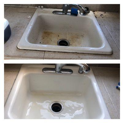 this and one before and after a rather dirty sink.