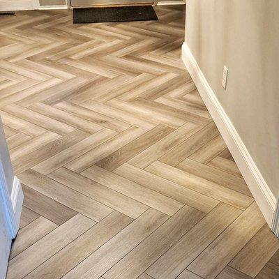 Lennox Peak - A beautiful 'herringbone' luxury vinyl plank!