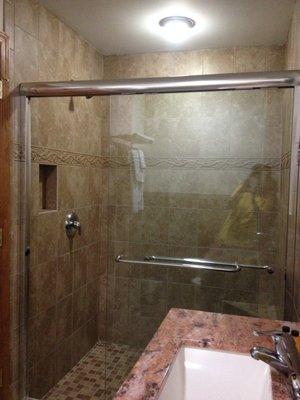 Huge luxurious shower stall.