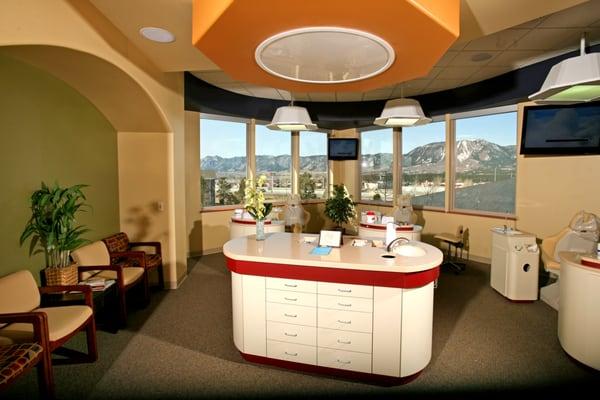 Our streamlined operatory allows for patients to have a front row view of the gorgeous Rocky Mountains.