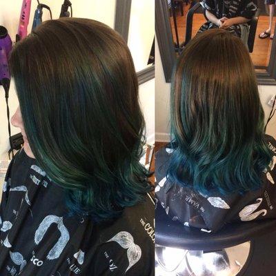 Blue balayage by Taylor