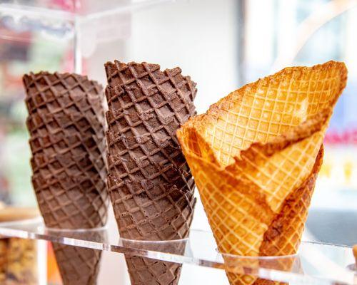 Waffle cones.