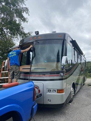 RV windshield replacement.