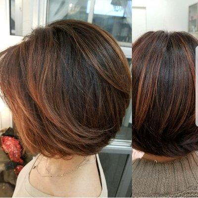 Balayage with a warm glaze!