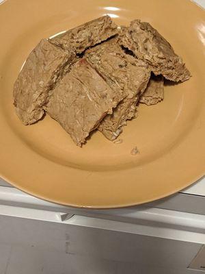 Protein bars, oats, peanut butter, unsalted butter, and plant based protein