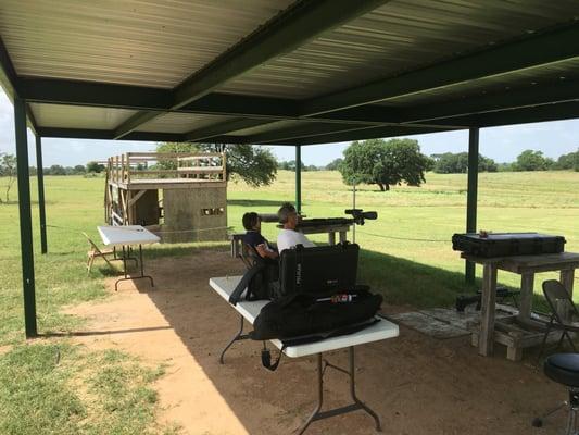 Shaded shooting area.