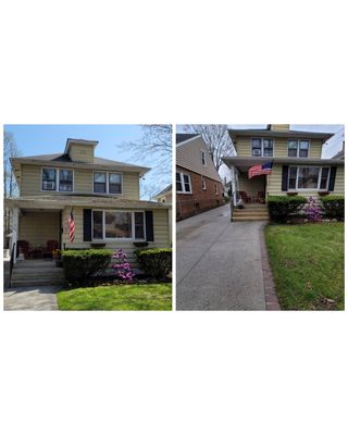 Before and after a house wash.