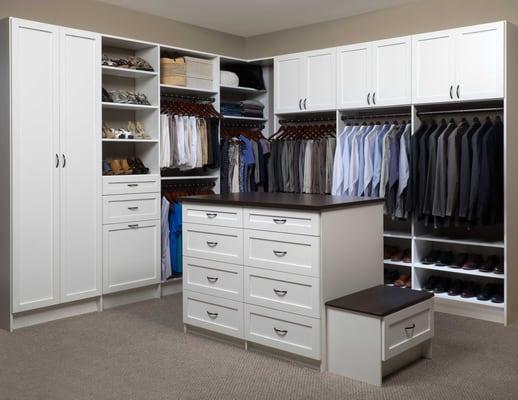 White Walk-In Closet in Shaker