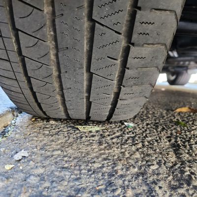 Interior side of tire damage