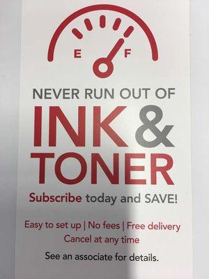 Ink/Toner subscriptions to save you time and money.