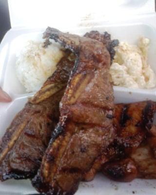 Combo Plate - Kalbi and guava chicken!