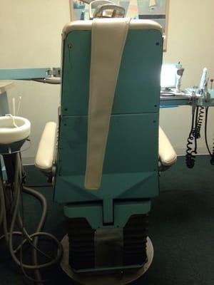 Baby blue dentist chair