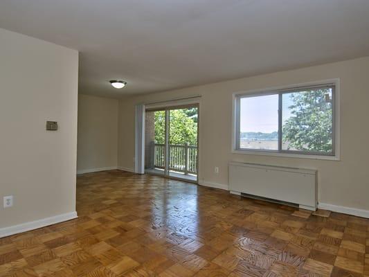 Plenty of natural light in living and dining area