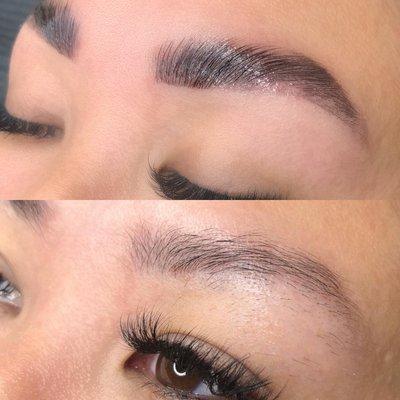 Brow lamination, wax & tint