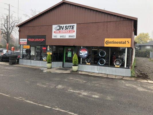 The front of our shop in Forest Grove, we are a Continental Tire Gold dealer!